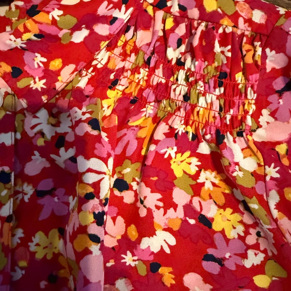 Sanctuary Floral Blouse - Red, Pink, and Yellow  EUC size Ex small - Picture 3 of 5